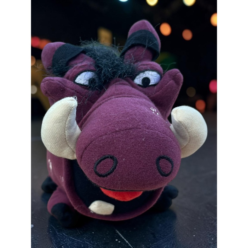 Disney Lion King Broadway Musical Pumbaa Plush Maroon Tribal Embroidered Warthog - Picture 2 of 6